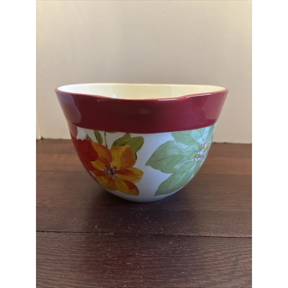 Pioneer Woman Poinsettia 2.83 Qt/2.68‎ L Batter Bowl Stoneware  # 113023.01